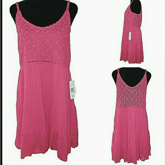 Sundress Sporty Large Fuschia Tired Mini Crochet Festival New - Picture 4 of 7